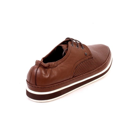 ROBERTO SERPENTINI 1826a Brown Perforated Leather Lace-Up Shoes